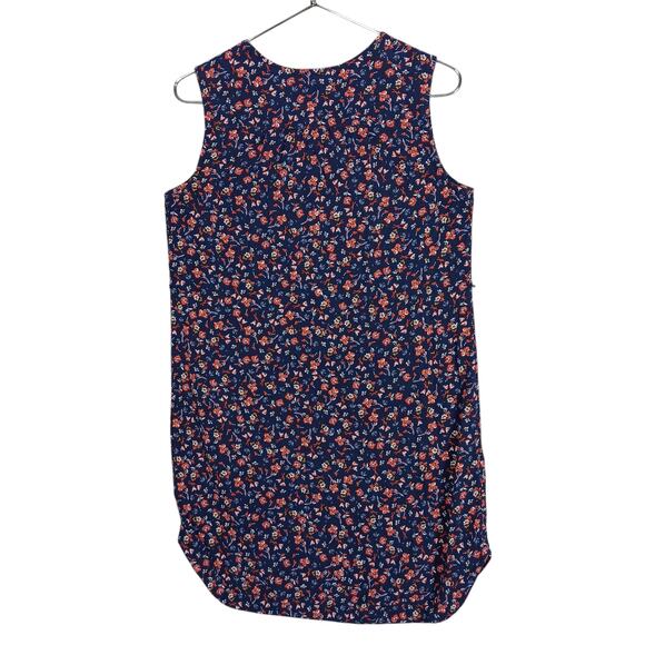 Beach Lunch Lounge Ditsy Floral Tunic Dress Size Medium Blue Sleeveless - Picture 3 of 10